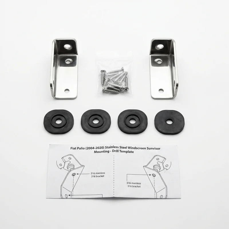 Stainless Steel Mounting Bracket Kit for Fiat Palio (2004 - 2020)