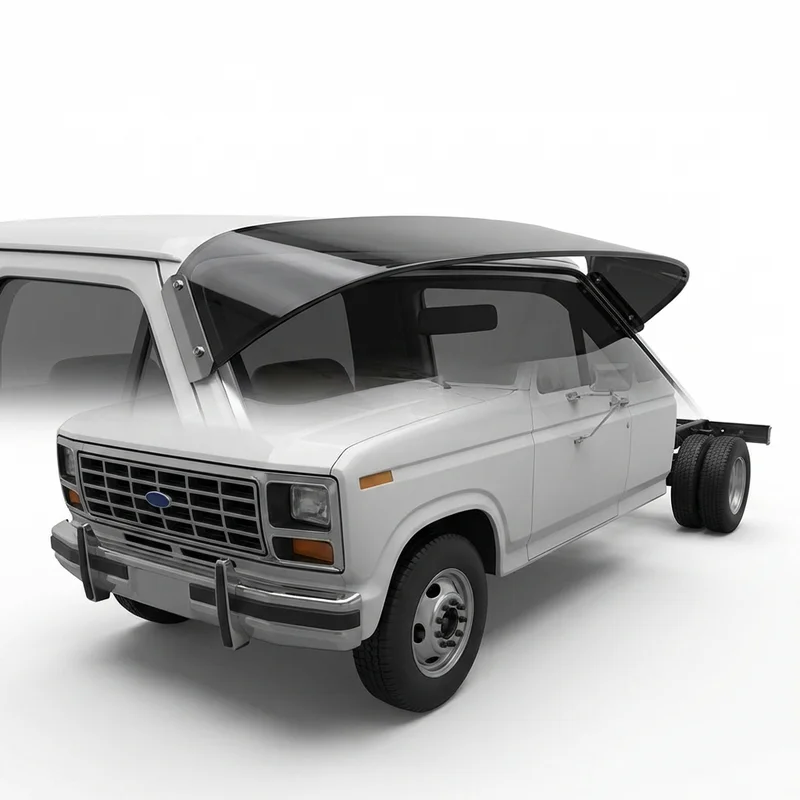 Tinted Acrylic Windscreen Sunvisor for Ford F-53 Motorhome Chassis (1988 - 2021)