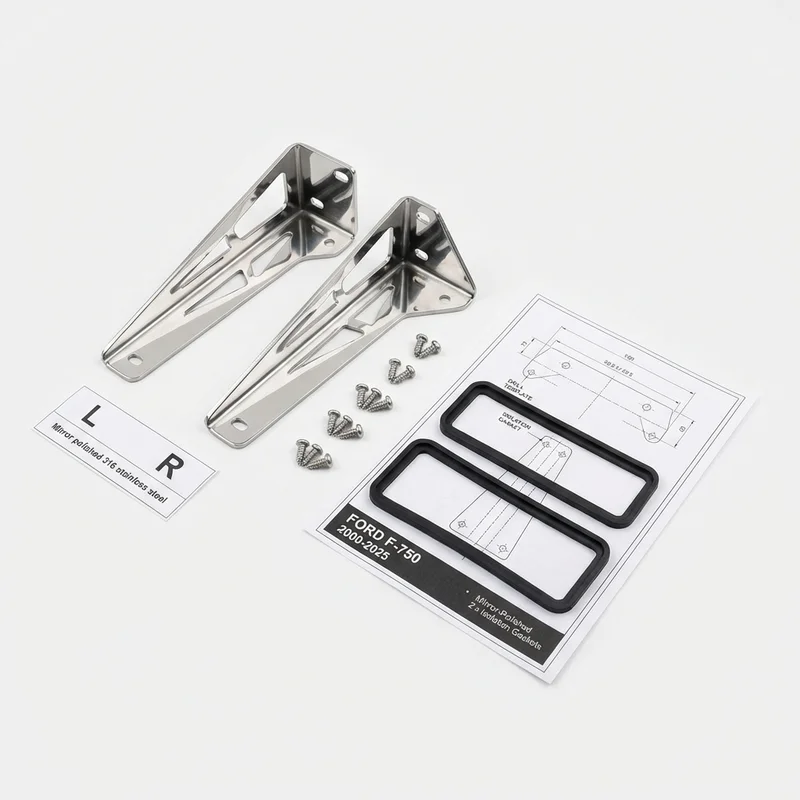 Stainless Steel Mounting Bracket Kit for Ford F-750 (2000 - 2025)